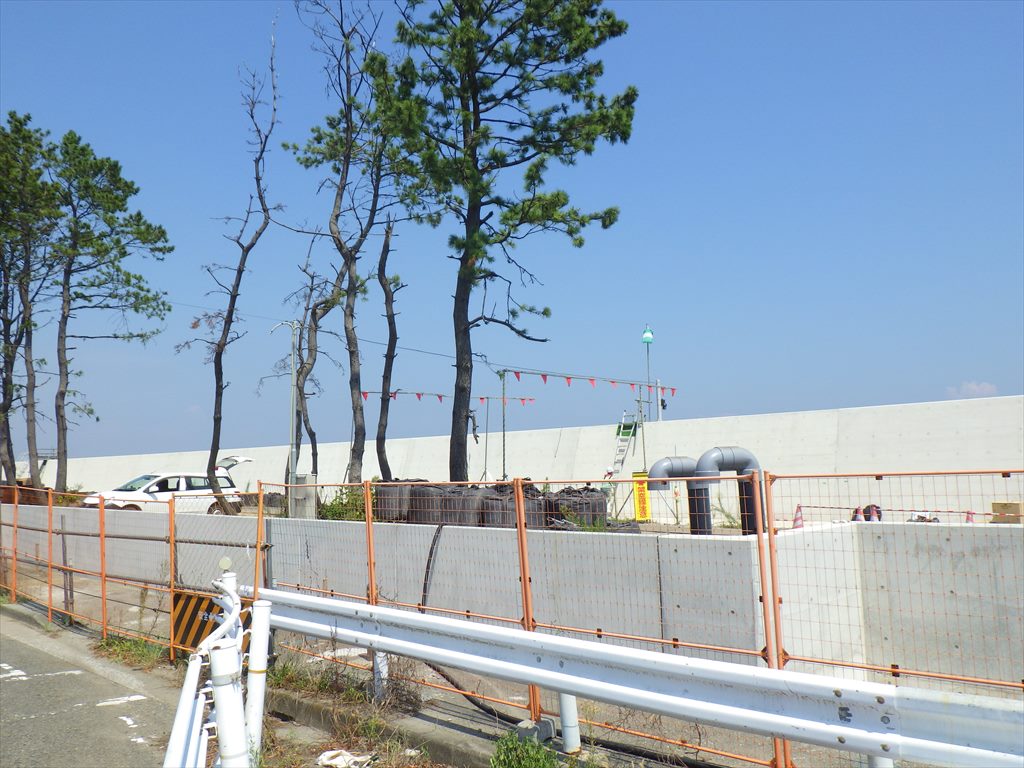 福浦岸壁の「防潮堤工事」一部完成！やっぱり高さはエグかった！